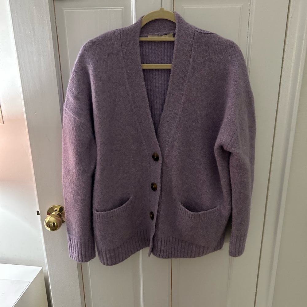 Vanessa Bruno Purple Cardigan Sweater